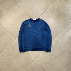 HAND BRUSHED CREWNECK BLUE