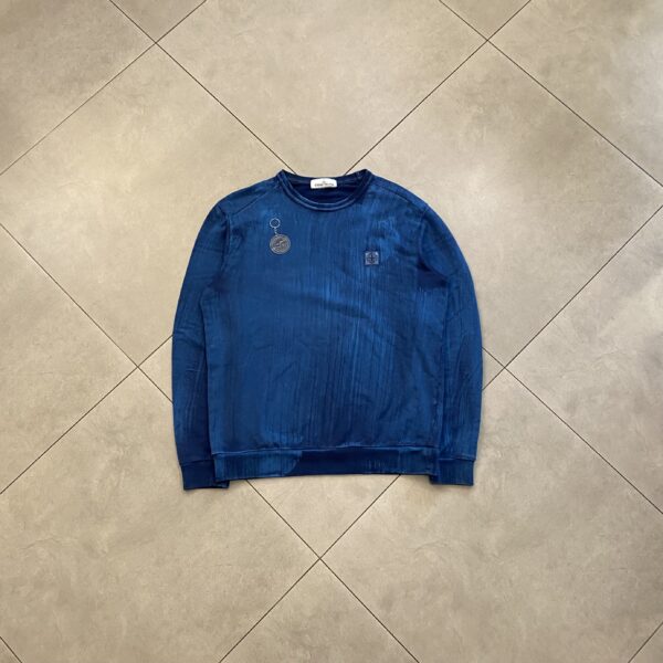 HAND BRUSHED CREWNECK BLUE
