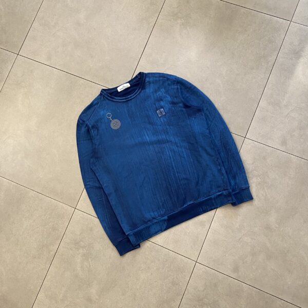 HAND BRUSHED CREWNECK BLUE