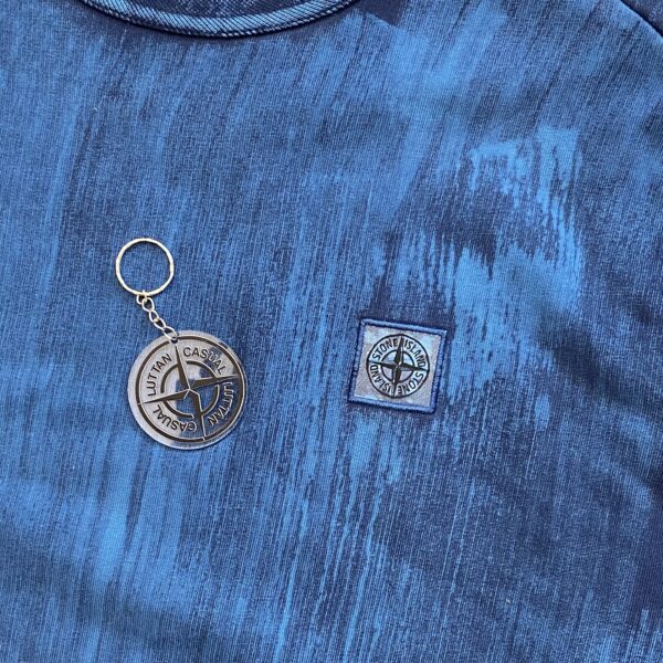 HAND BRUSHED CREWNECK BLUE