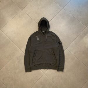 ZIPPER HOODIE DUST COLOUR BROWN