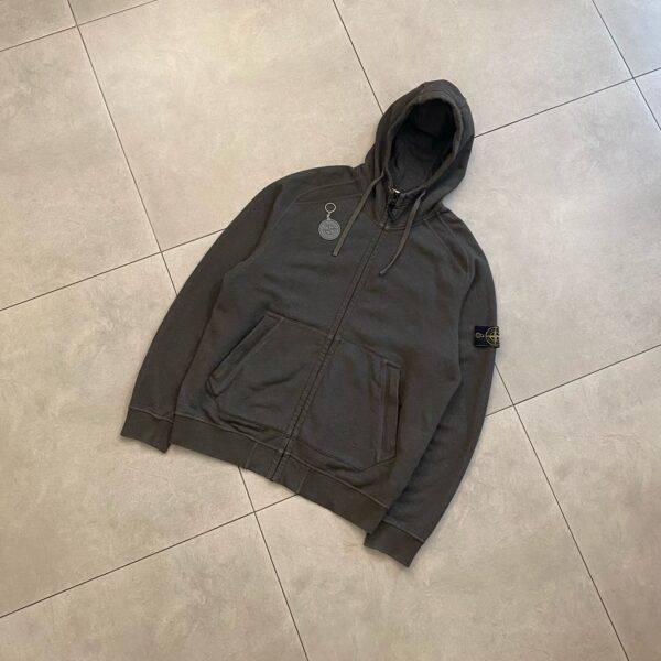 ZIPPER HOODIE DUST COLOUR BROWN