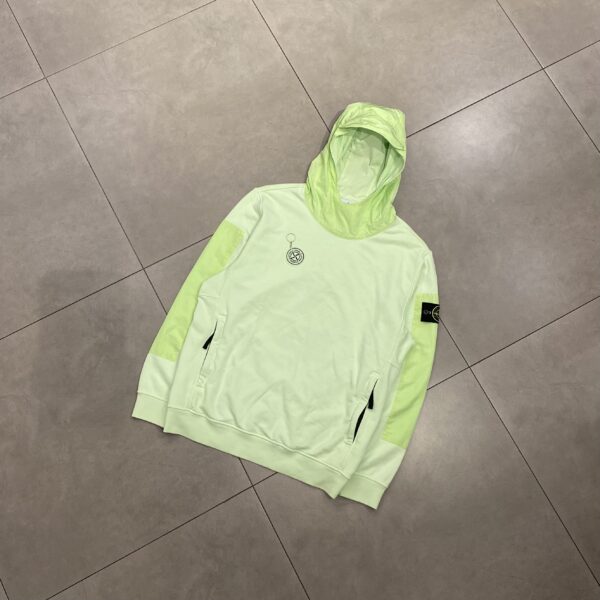 HOODIE GREEN WITH NYLON