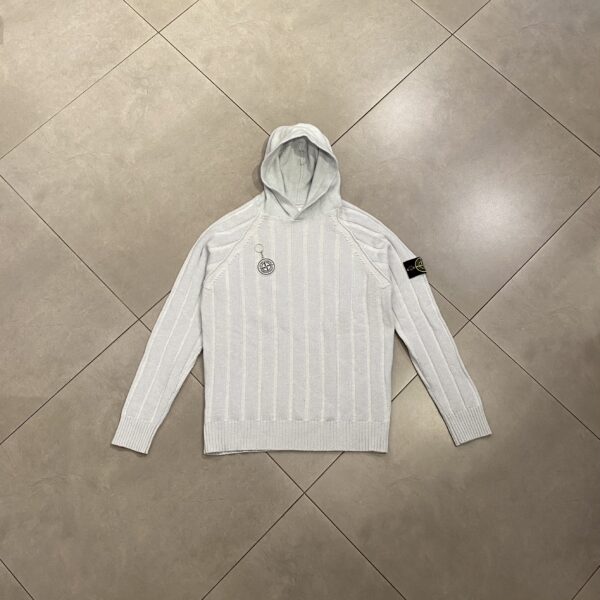 HOODIE KNIT ICE BLUE - L