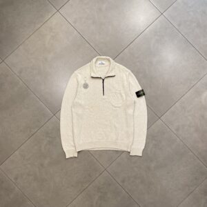 IMG_2765 HALFZIP KNIT CREME - M